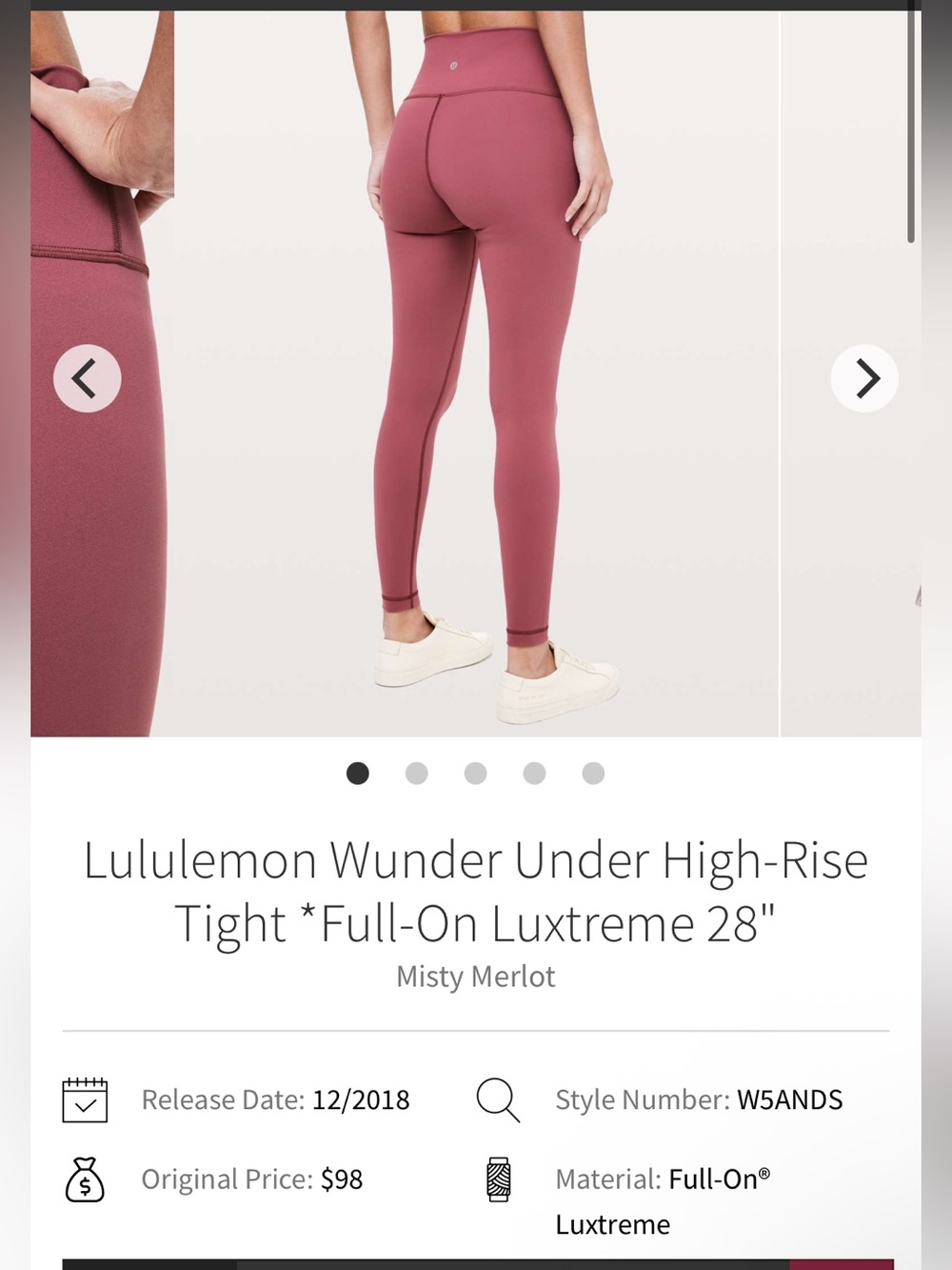lululemon athletica High-Rise Leggings in Misty Merlot